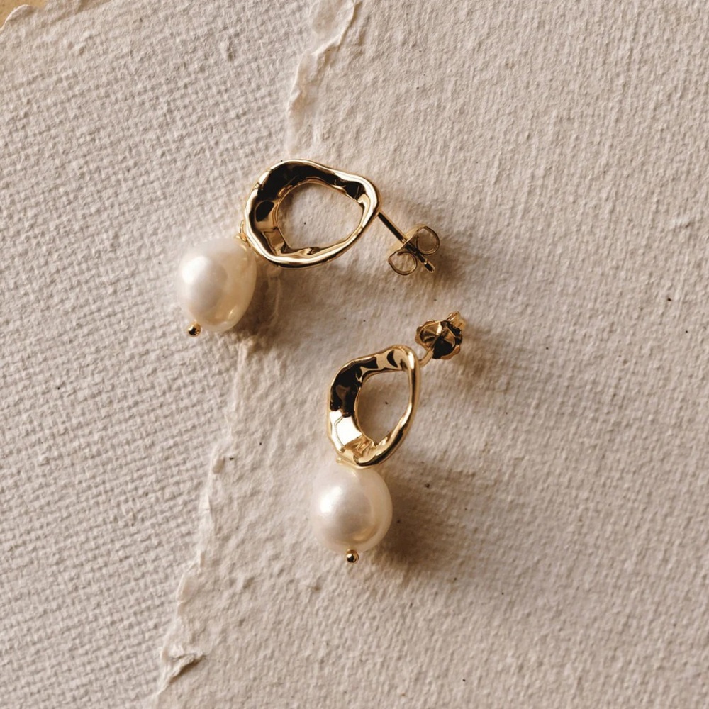 Pearl Drop Earrings | Gold Vermeil - Picture 3 of 6